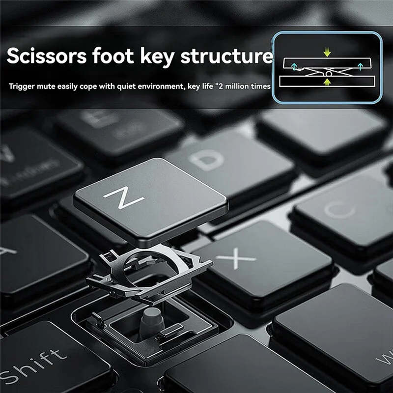 Teclado bluetooth dobrável sem fio mini teclado dobrável duplo portátil adequado para laptops e telefones celulares