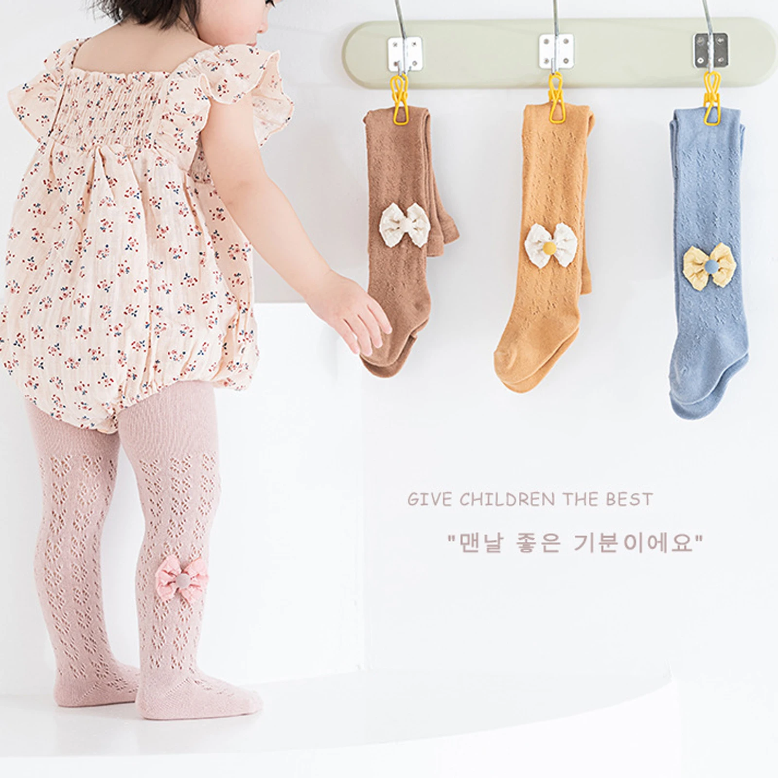 

0-8Y Toddler Baby Girls Tights Soft Breathable Mesh Stockings Pantyhose with Bow Stretch Footed Leggings for Kids Infant Baby