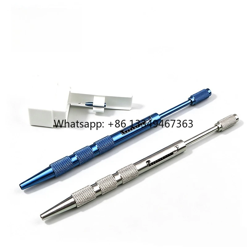 Hair Transplant Sapphire Blade Handle Set, Reusable Titanium Stainless Steel Sapphire for FUE Hair