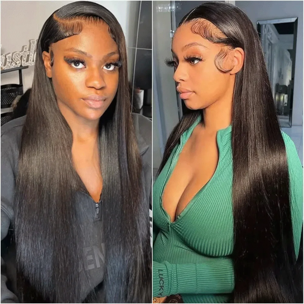 

220 Density Bone Straight Human Hair 13X6 HD Lace Frontal Wig 5x5 Glueless 360 Full Lace Front Pre Plucked Wig for Black Women