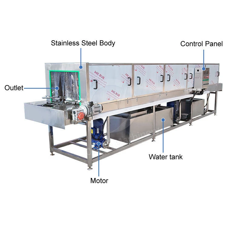 OCEAN Automatic Drip Tray Wash Machine Nursery Tray Garbage Bin Washer Plastic Box Pan Washer and Dryer Machine