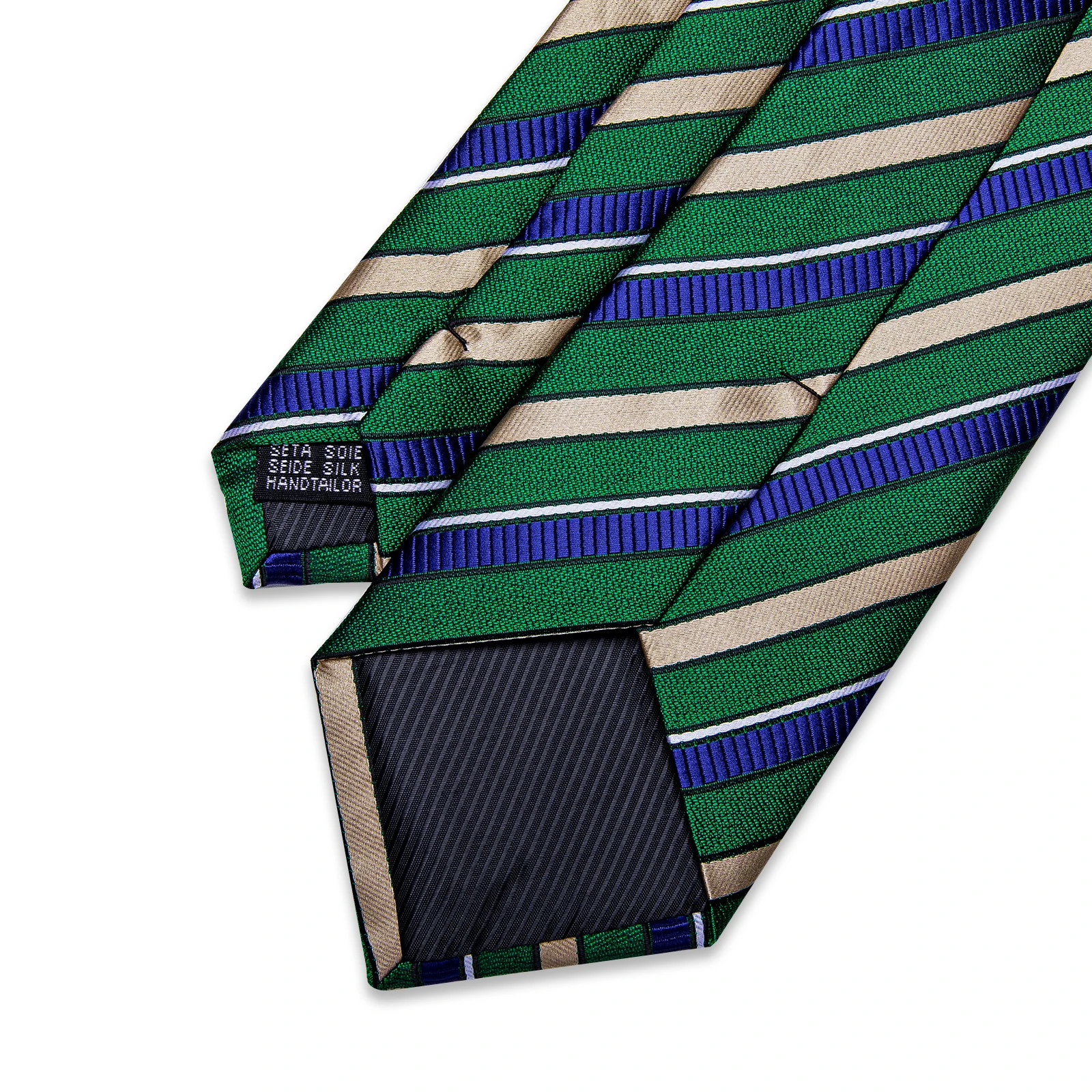 Classic Green Blue Gold Striped Tie for Men Accessories corbatas para hombre Adjustable Silk Necktie Wedding Business Ties Gifts