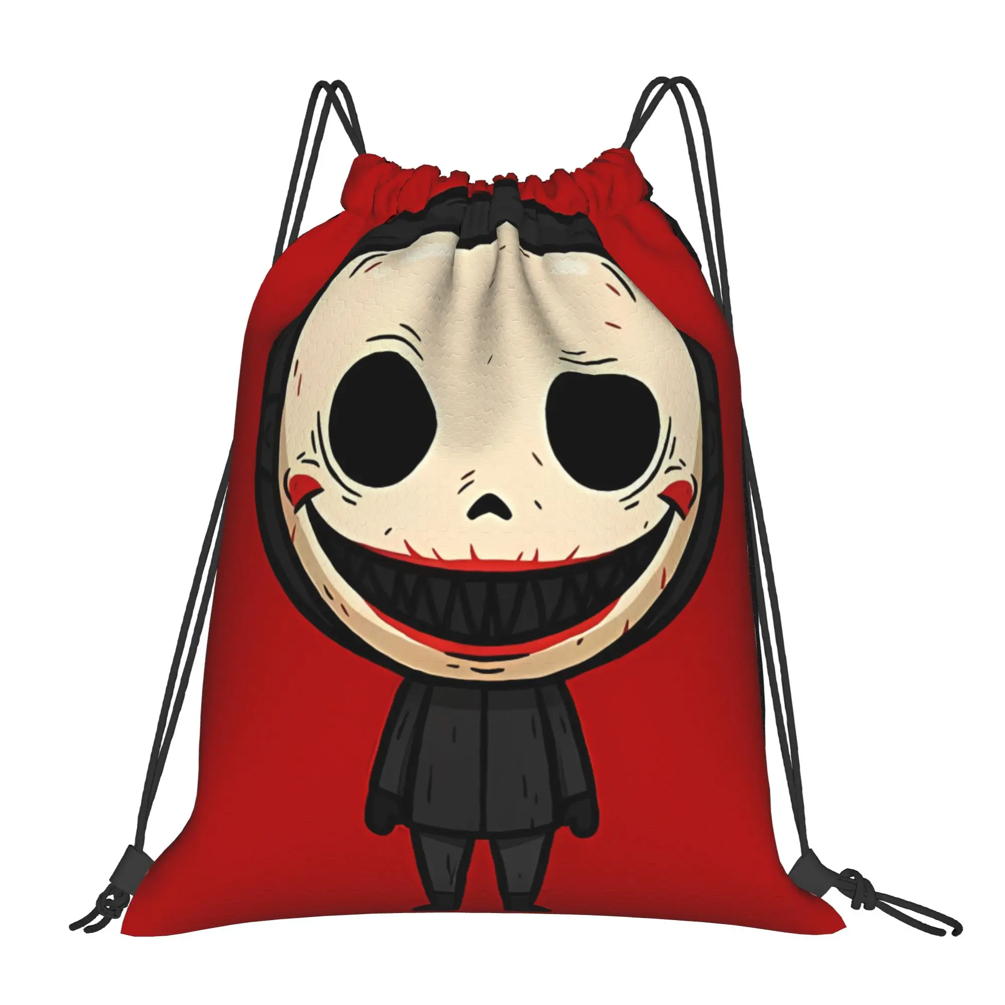 Cute Horror Jeff The Killer CCreepypasta Portable Sports Riding Gym Drawstring Vintage Horror Storage Backpacks