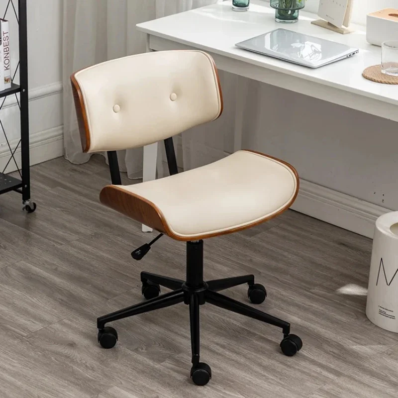 Nordic Luxury Gaming Chair Solid Wood Office Furniture Simple Long-Sitting Swivel Computer Seat Adjustable Lift Office Chair