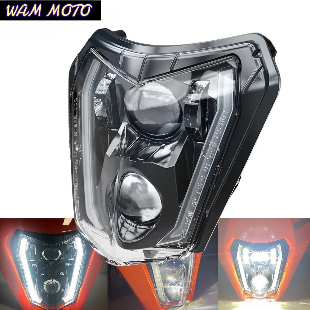 Motorcycle Front LED Headlight Headlamp for KTM EXC 300 XCF SX XC XCW EXCF 125 250 300 500 2017 2023 Dirt Bike