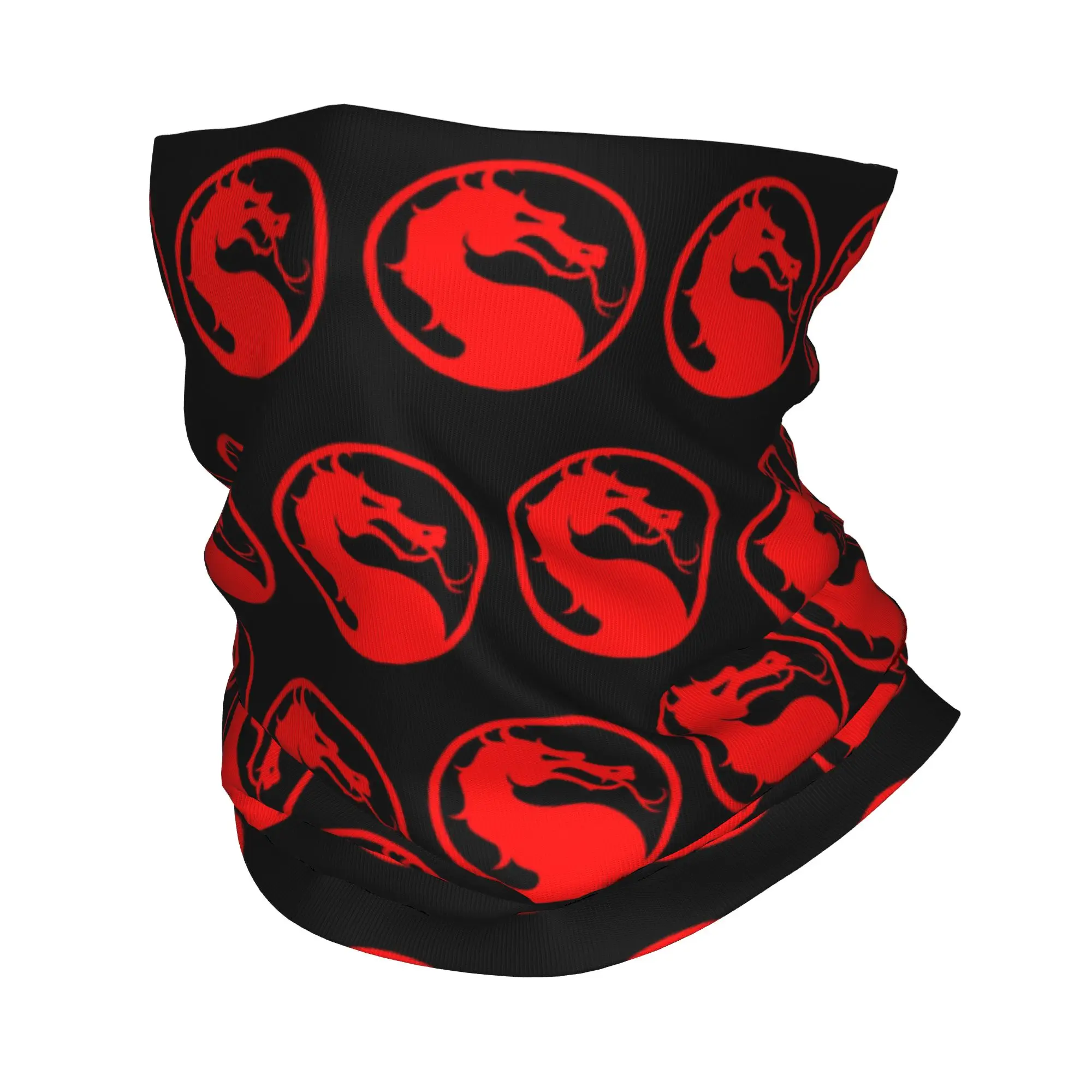 Mortal Kombat - Red Dragon Bandana Neck Gaiter مطبوعة قناع ملفوف وشاح متعدد الاستخدام أغطية الرأس للرجال والنساء والكبار
