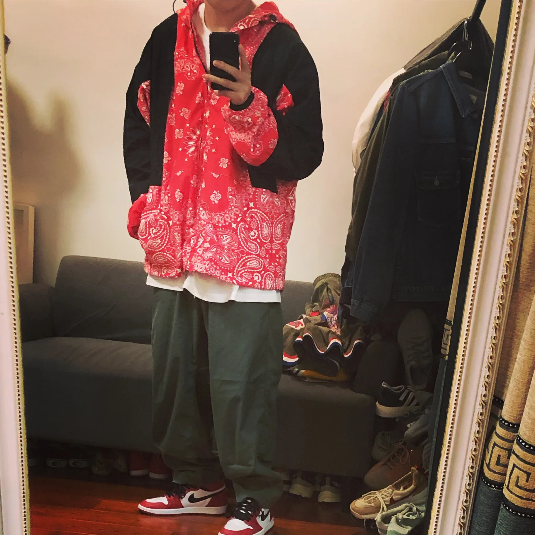 

Куртка-парка BTTJOB Caew с узором, ветрозащитная, с капюшоном, из хлопка, в клетку, на молнии, с длинными рукавами, приталенная, верхняя одежда