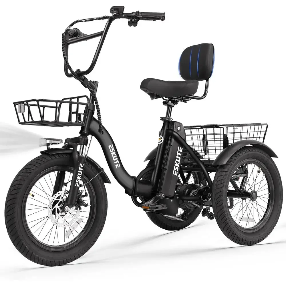 

1200W Electric Trike with 18x3.0 Tires, 624Wh Battery, Up to 55 Miles Range, 18MPH