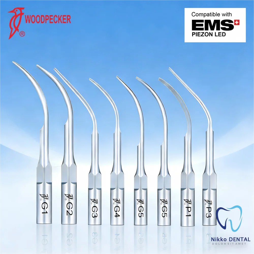 Woodpecker Scaler Tips G1、G2、G3、G4、G5&P1、P3 - Compatible with EMS UDS, Ultrasonic Dental Tips for Plaque Removal