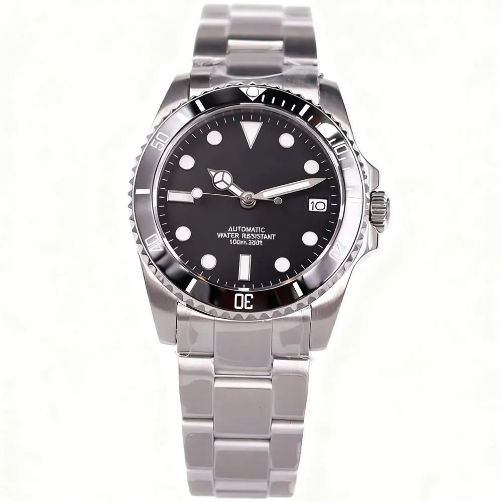 Relojes con logotipo personalizado de 36mm para hombre, reloj mecánico clásico de negocios para hombre NH35, reloj de pulsera automático con bisel de cerámica y cristal de zafiro