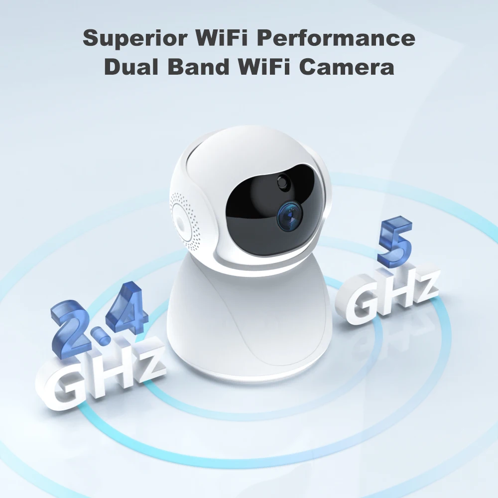 iCam365 APP 5Ghz 2.4G Dual-Band 1080P WiFi Wireless Auto Tracking Baby Monitor PTZ Security Surveillance CCTV Mini Camera