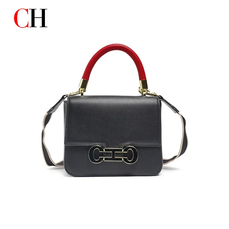 

CH модная легкая роскошная нишевая простая однотонная сумка через плечо элегантная брендовая сумка-тоут с принтом для канцелярских принадлежностей женская сумка