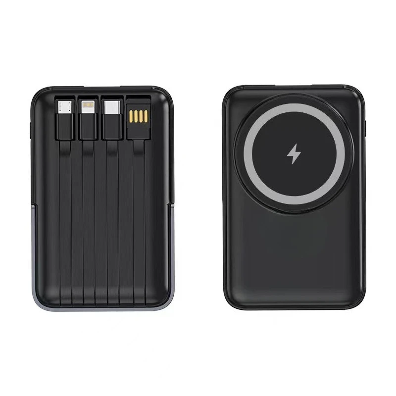 10000mAh para iPhone/Android Carregador portátil sem fio magnético Power Bank com suporte dobrável 22,5W PD carregamento rápido