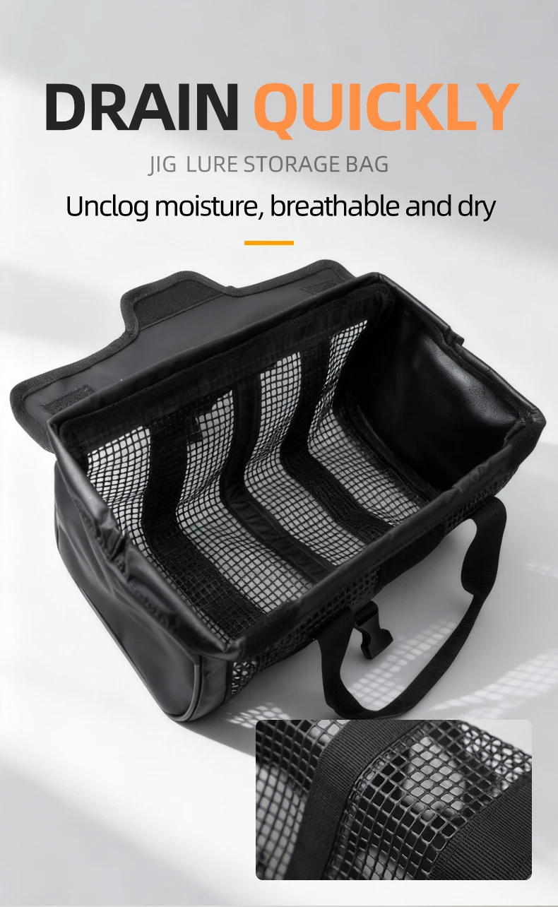 Große Wasserdichte Verschleißfeste Vielseitige Tragbare Aufbewahrungstasche für Angelzubehör Jig-Angeltasche Angelausrüstungstasche – Detail 1