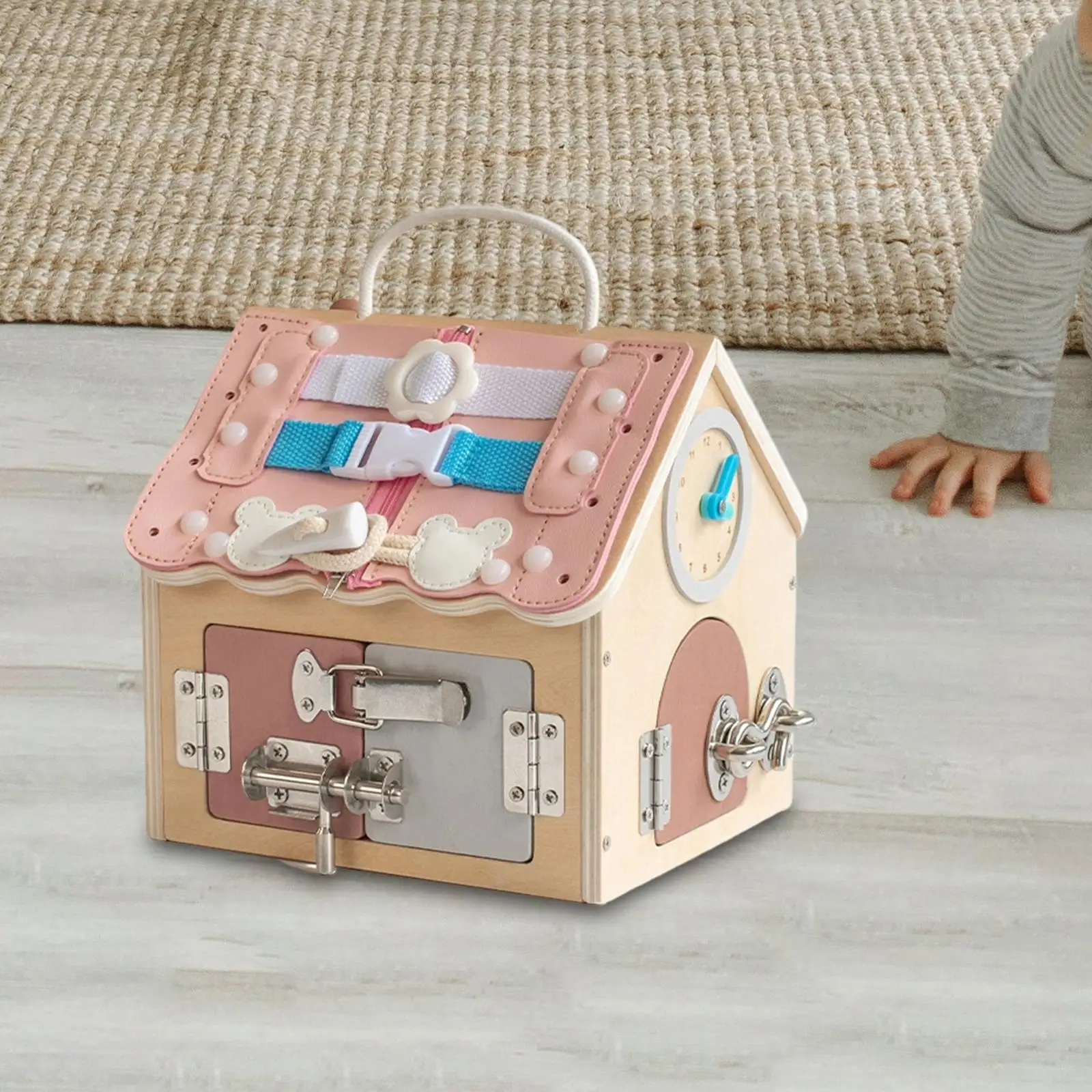 Casa de aprendizagem brinquedo do bebê de madeira multifuncional educacional playhouse brinquedo de desenvolvimento precoce para crianças de 3 anos de idade