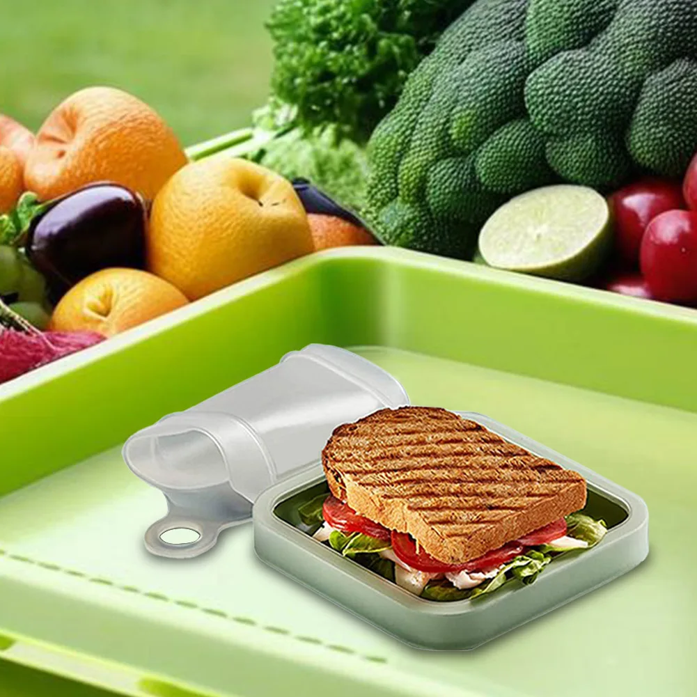 

Silicone Sandwich Container Leakproof Portable Toast Bento Box Reusable Foldable Lunch Box for Outdoor Picnic