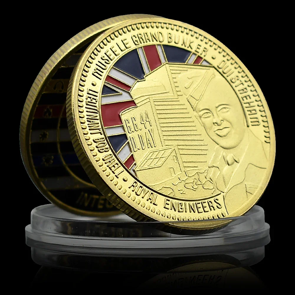 Gold Normandy Landing Commemorative Coin Royal Engineers Sword Beach 1944 D.Day Collectibles Souvenir Military Challenge Coin - view 3