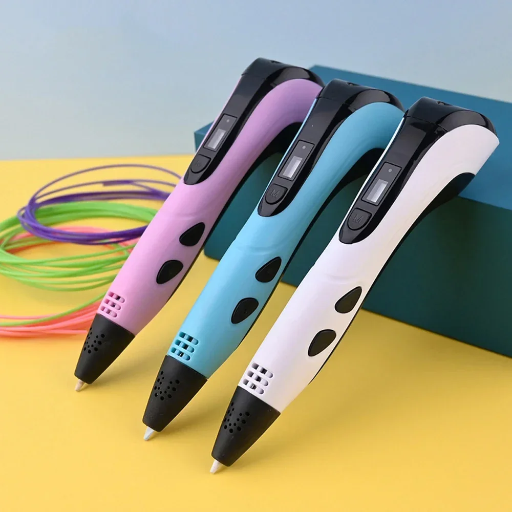 Nuova penna 3D Penna per stampa 3D per bambini Filamento PLA da 1,75 mm Disegno fai da te Regali di Natale di compleanno per bambini con custodia da viaggio