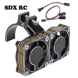 Wyścigi 49MM radiator silnika bezszczotkowy 4010 metalowy podwójny wentylator regulowany uchwyt 47-51mm dla TRAXXAS ARRMA 4985 1717 1/8 1/5 RC Car