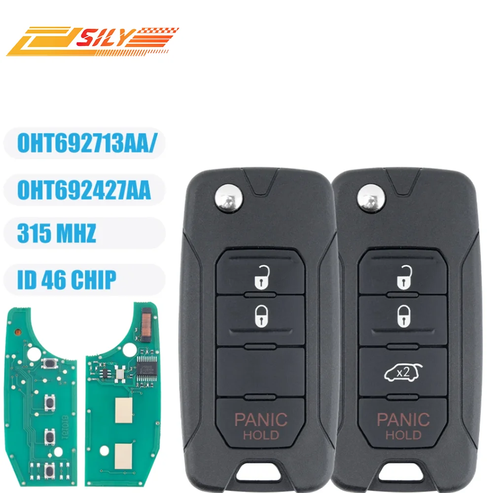 

SILY ключ от машины OHT 692427 AA 315 МГц ID46 чип 3/4B модифицированный откидной дистанционный автомобильный брелок для Chrysler 200 300 Sebring PT Cruiser Liberty