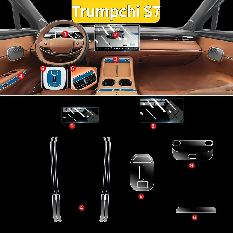

For Trumpchi S7 25models interior protection Dashboard Multimedia Navigation Transparent Scratch-Resistant Film Modification