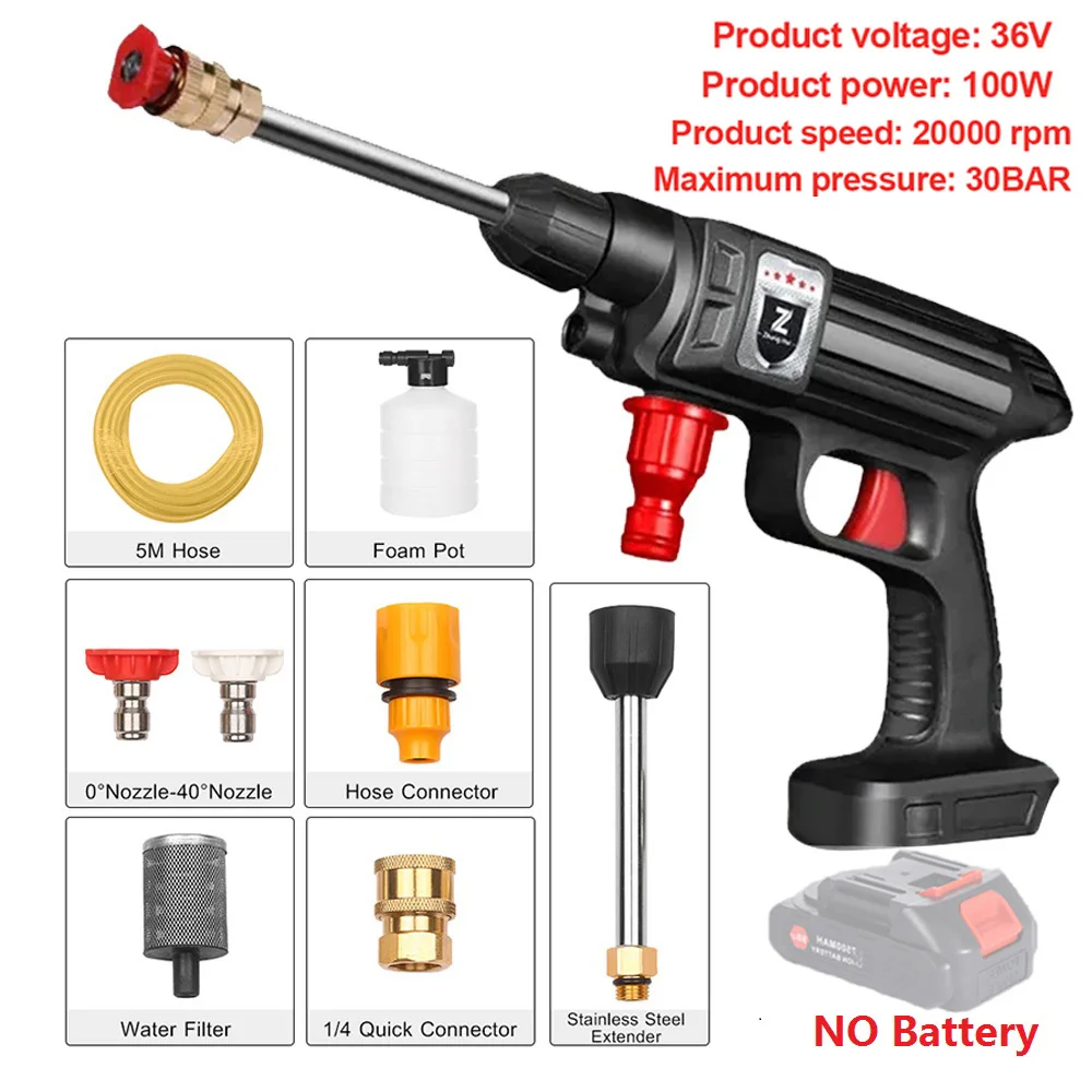 

High Pressure Washer Cordless Rechargeable Foam Generator Household Garden Cleaning Irrigation Tools without Battery