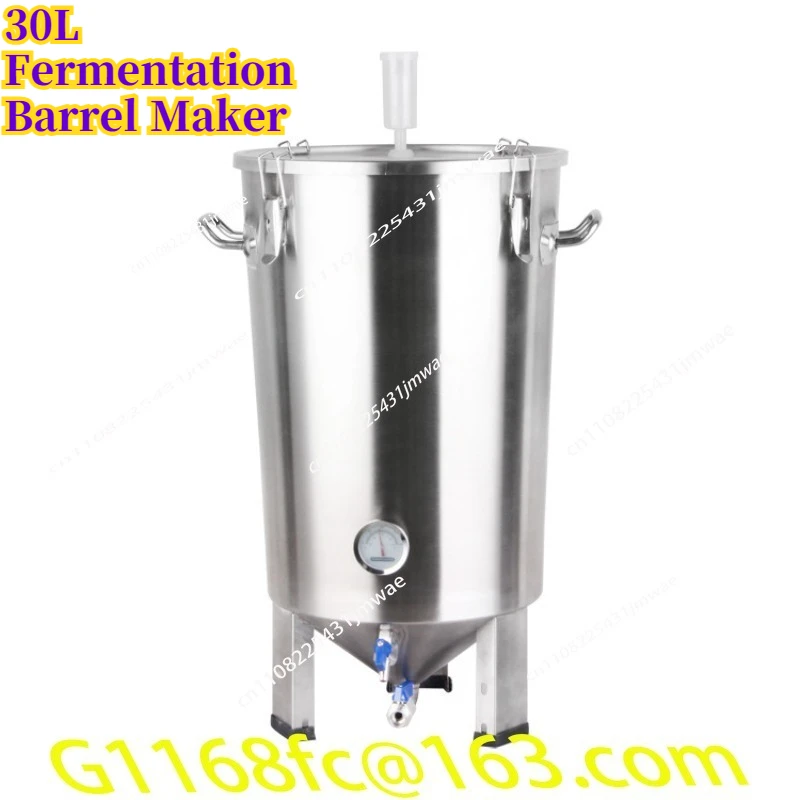 30 Liter High-quality Stainless Steel Conical Fermentation Barrel Home Brewing Tool