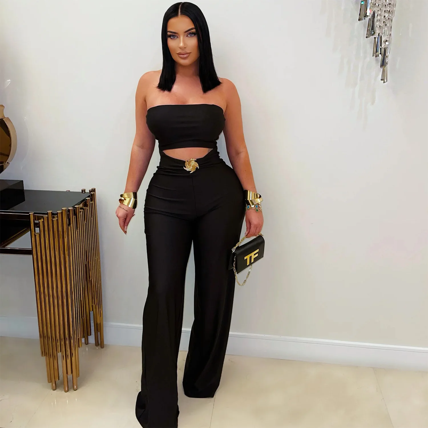 

Women Daily Wear Outfit European American Fashion Summer New Slim Fit Stretch Casual Jumpsuit Breathable Streetwear