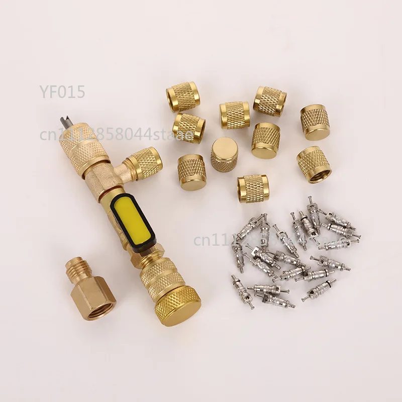 Valve Core Remover Tool Kit with Spare Cores, AC System Core Changer for R134a/R410a, No Refrigerant Release