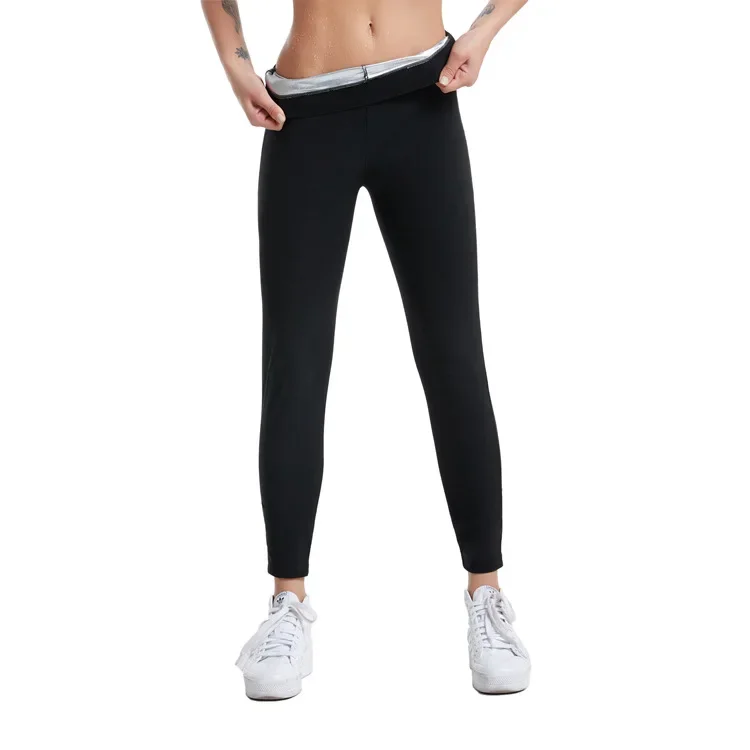 Silver Fitness Sweatpants Women's Tight-Fit Nine-Piece Sauna Pants Breathable Sporty Sweat-Emitting Long Trousers