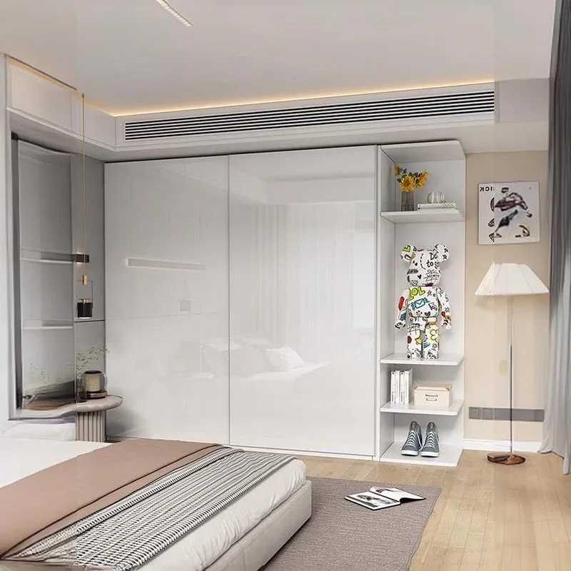 Armario elegante blanco para dormitorio, armario grande de almacenamiento de lujo para el hogar, conjunto de dormitorio, Armadio de madera, muebles para el hogar