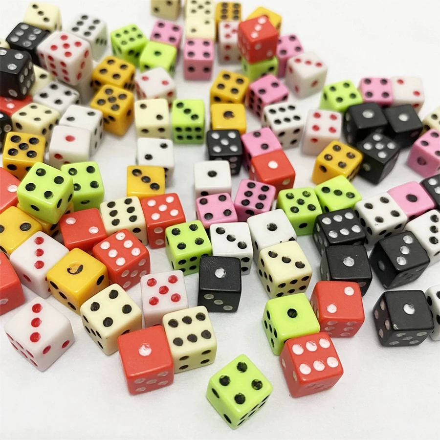 300 قطعة 8 مللي متر مجموعة نرد سداسية الجوانب أبيض أسود أخضر ألوان السائبة نرد آر بي جي لألعاب الطاولة D & D لليالي الكازينو والحفلات JXB #4