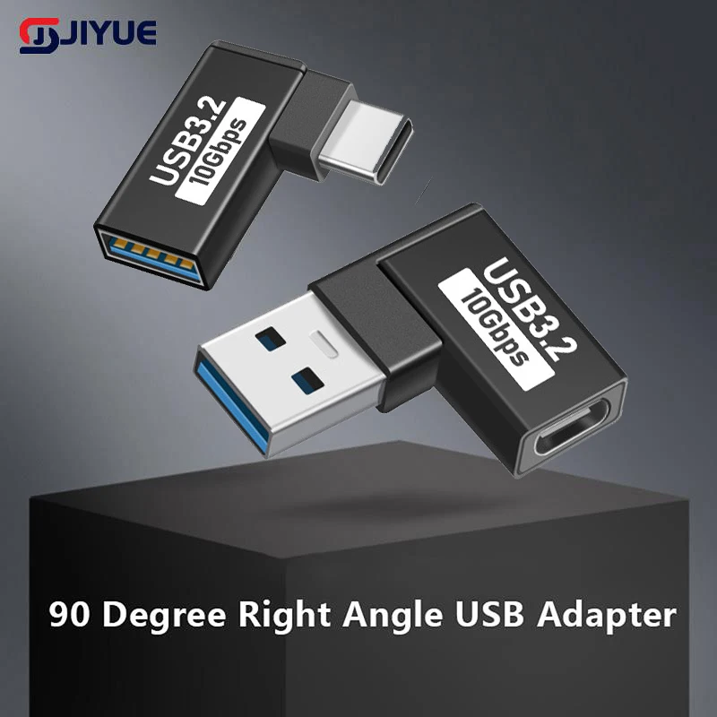 90 Degree Type C To USB 3.0 Female Data OTG Converter USB Female to USB Male 10Gbps Fast Data Adapter Converter Charging Adapter