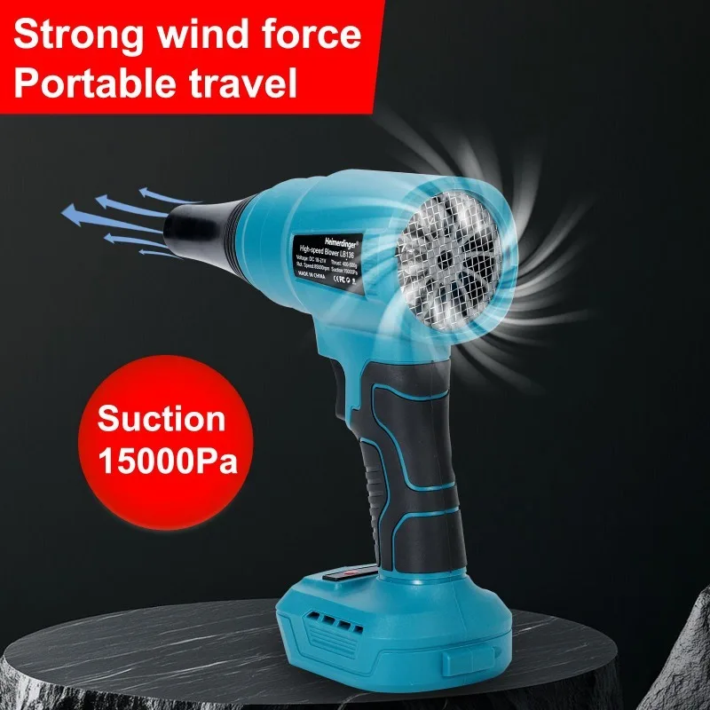 Heimerdinger Cordless Blower 85000rpm- Stepless Speed, 15000Pa Suction, for Cleaning/Pet/Dust (18-21V DC), No battery