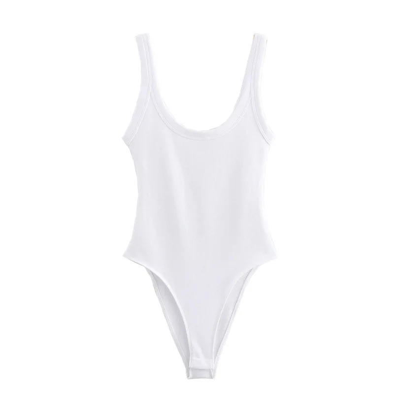 ملابس داخلية نحيفة مضلعة للنساء، رقبة دائرية، أشرطة، أزرار كبس، بدلات لعب نسائية، أزياء مثيرة #2