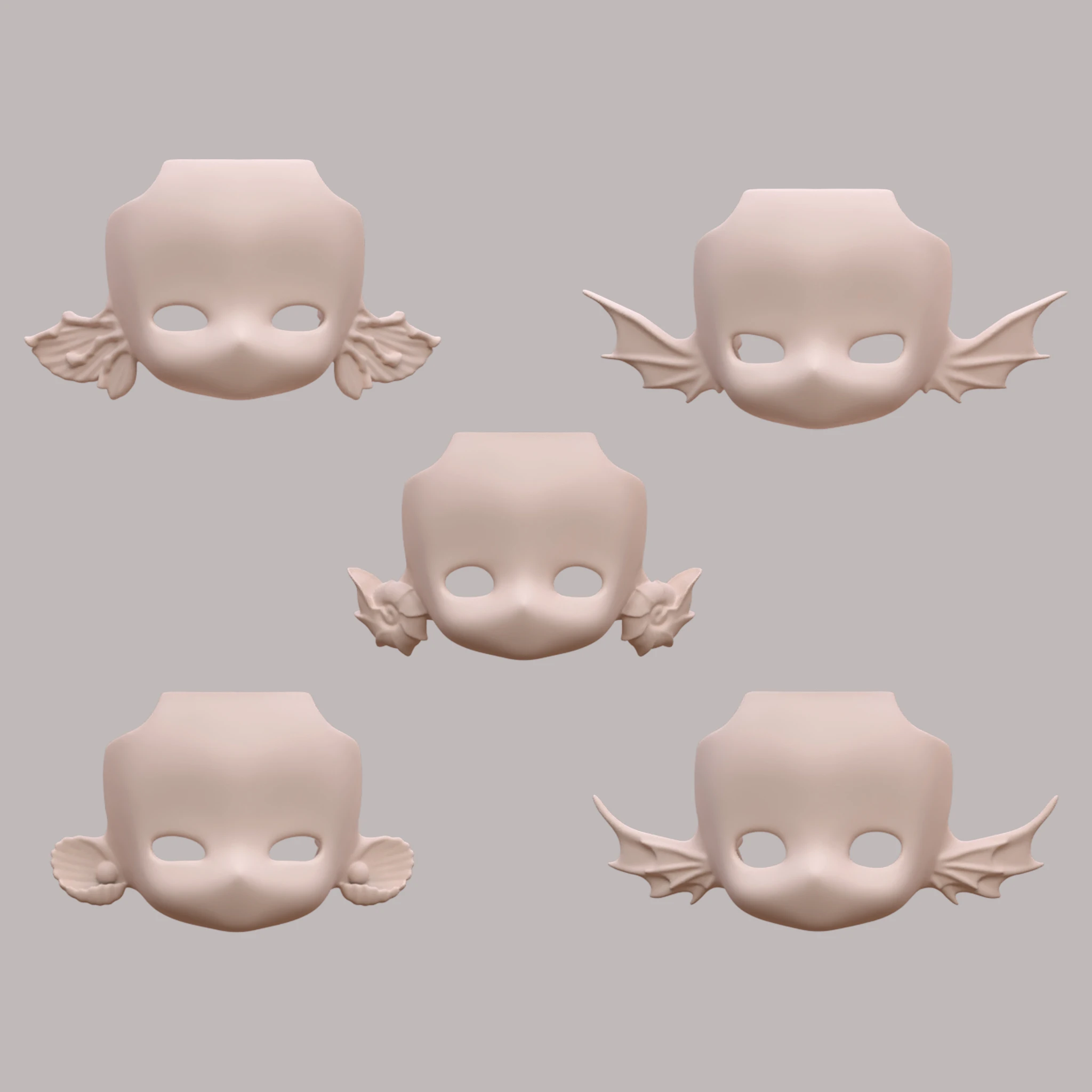 OB11 GSC Faceplates Zeemeermin Sirene Spiraal Leeg Gezicht Water Sticker Gezicht Shell Make Up Faceplate BJD Pop Accessoires Anime Speelgoed K