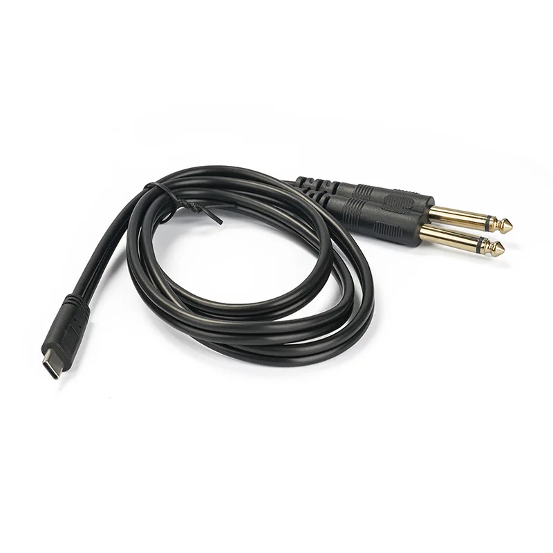 USB C к двойному 6,35 мм 1/4 дюймовому стереоразветвителю Y-образный кабель Тип C к двойному 6,5 мм 1/4 "TS аудиошнур для смартфона планшета ноутбука Link