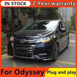 Car Accessories For Honda Odyssey 2015-2021 LED Auto Headlight Bicofal Lens Light Upgrade High Configure Streamer Animation Lamp