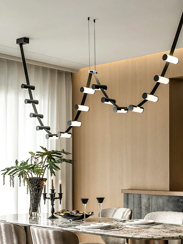 Nordic Leather Chandelier Designer Lighting for Dining Table Long Strap Adjustable Hanging Lamps for Dining Room Home Decor