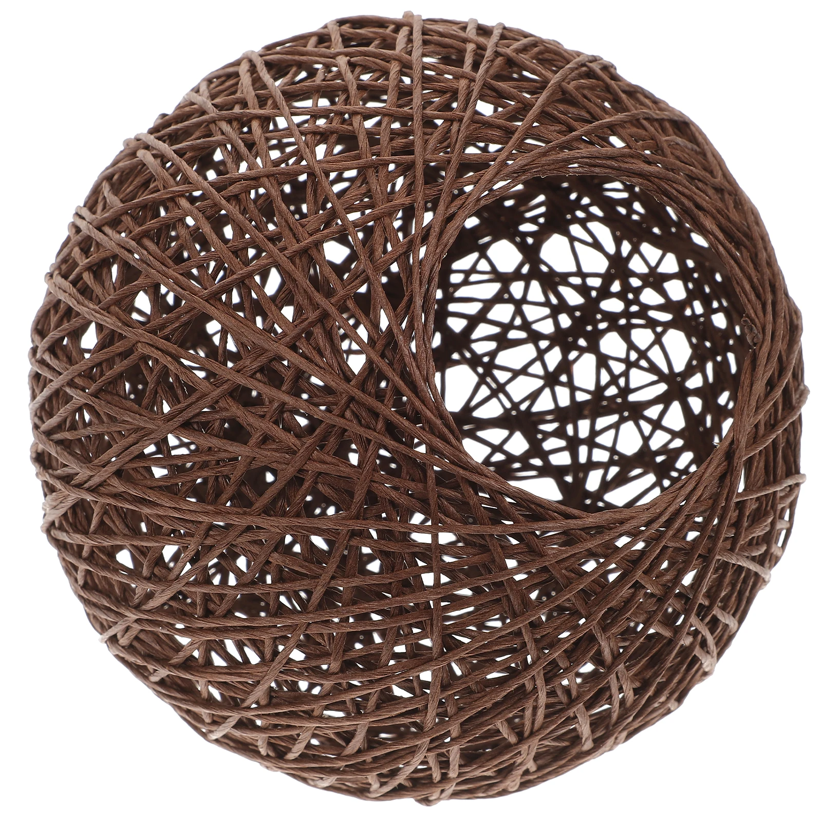

Rattan Ball Lampshade 15cm Diameter Dark Coffee Unique Lampshade for Bedroom Living Room Study Office Table Lamp Cover