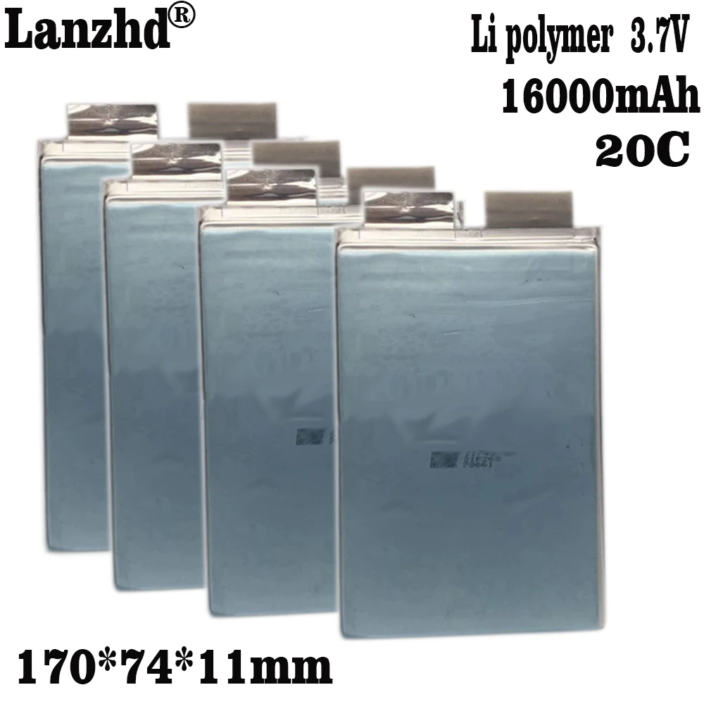 1-10 pz semplice 16000mAh 3.7V 40C batteria ricaricabile ai polimeri cella agli ioni di litio per barche modello, scooter, protezione delle piante