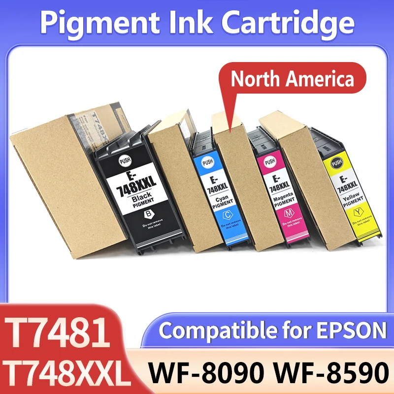 North America T7481XL T7481 T748XXL Ink Cartridge Compatible for Epson WorkForce Pro WF-8090 WF-8590 WF-6090 WF-6530 WF-6590
