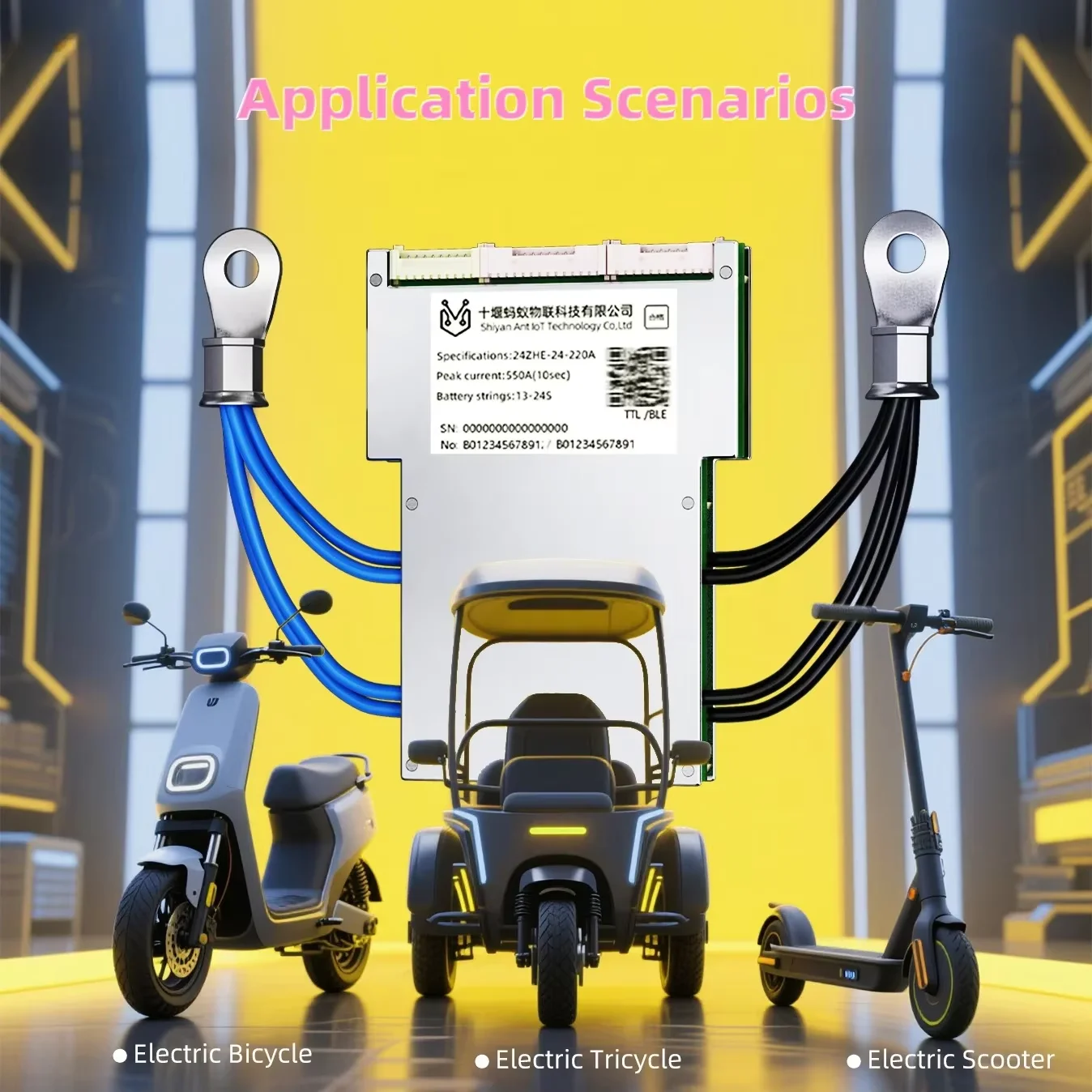 

ANT 17-24S Smart BMS for Lifepo4 Li-ion 48V 60V 72V Electric Motor Inversor Compatible with 17S-23S Battery Pack 50A-400A