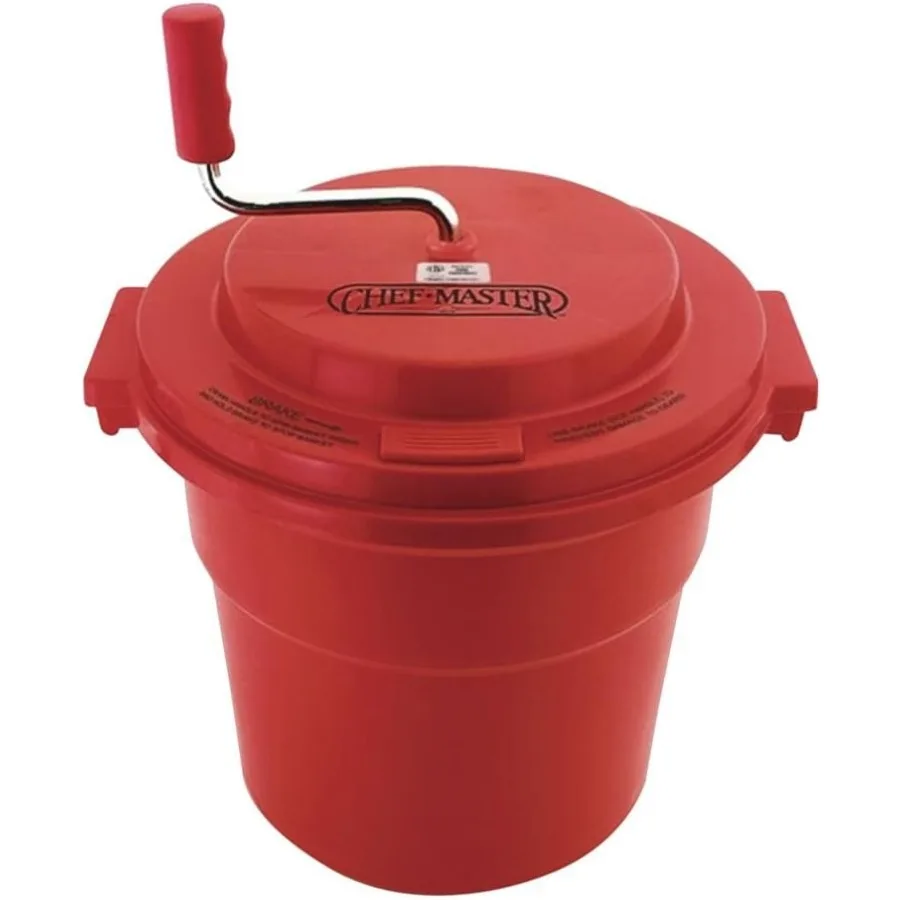 

Коммерческий салатный спиннер на 5 галлонов с герметичной коробкой передач и встроенной тормозной системой для эффективного удаления воды обеспечивает четкость и фр.