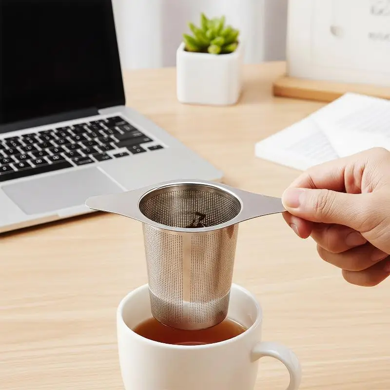 Stainless Steel Tea Infuser Double Wing Handles Food Contact Safe No Residue Fine Mesh for Loose Tea Daily Use