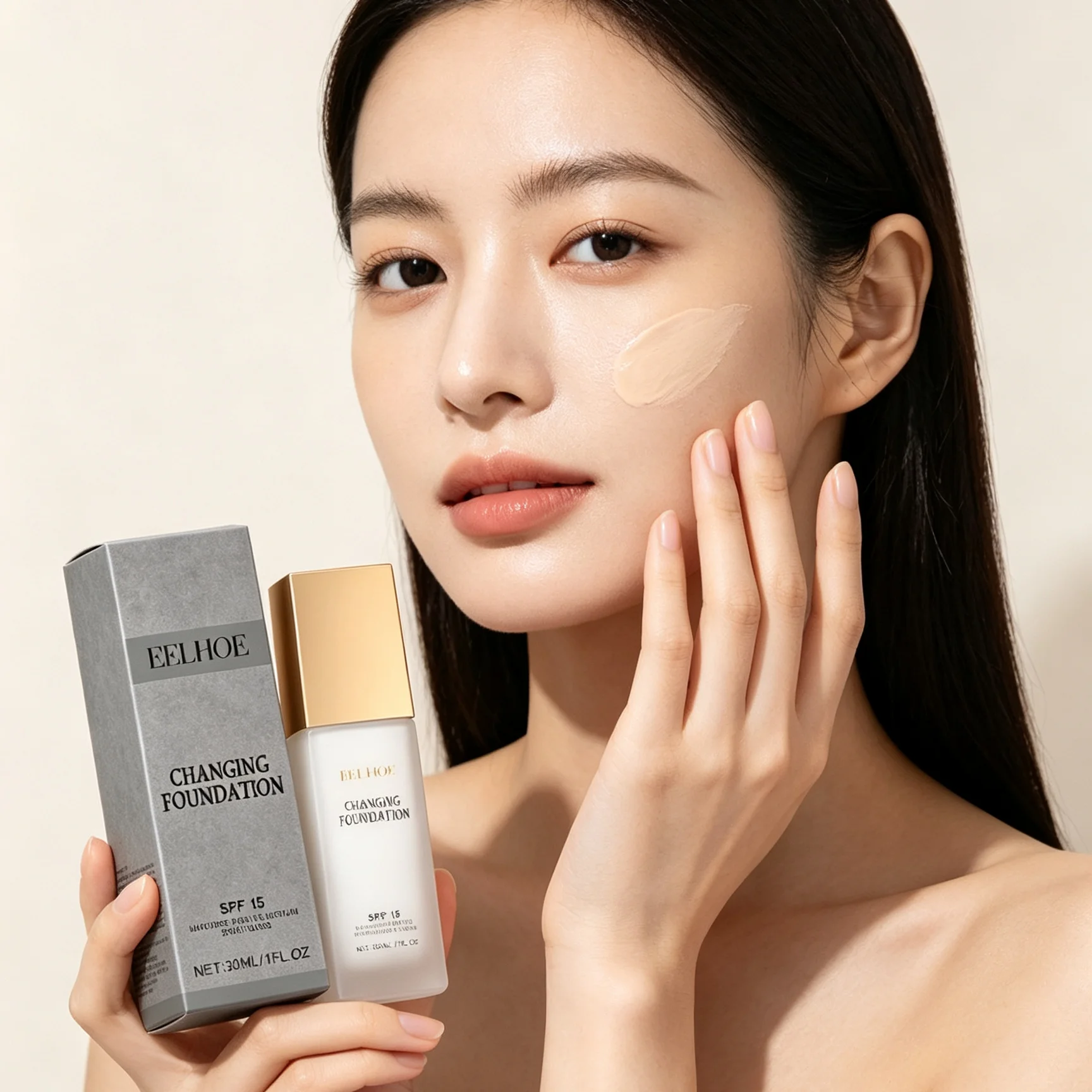 EELHOE Colour Changing Foundation Spf 15 Blemish Cover Even Skin Tone Lightweight Matte Makeup Foundation Full Coverage Care