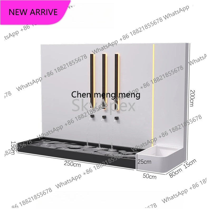 

CC Outdoor Stainless Steel Water Curtain Wall Quiet Circulating Water Terrace Stacked Water Fountain Garden Landscaping