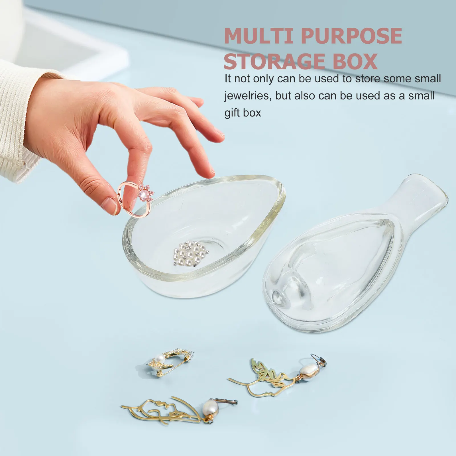 

Glass Bird Shaped Jewelry Storage Jar for Rings Necklaces Earrings Chic Desktop Adorn Organizer Home Decor Storage Container