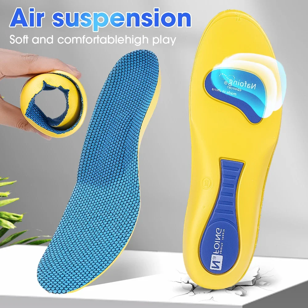 4D Sports Soft Desodorante Palmilhas para Homens, Suporte De Arco Plano, Almofada Completa, Palmilha De Massagem Elástica, Solas De Corrida, Hightechnology