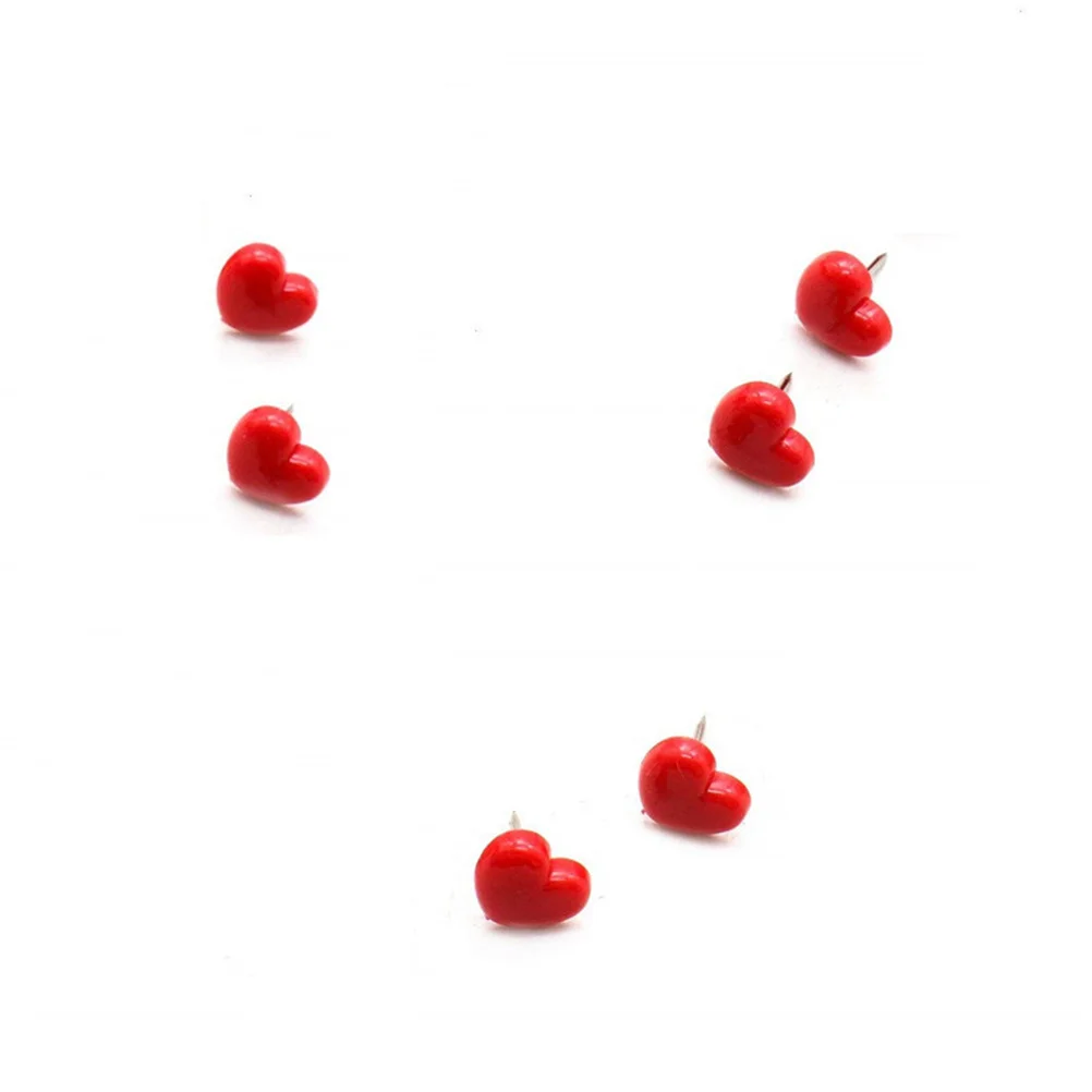 100 szt. plastikowych pinezek w kształcie serca do map, kalendarzy, tras podróży, biura, szkoły, tablic ogłoszeń.